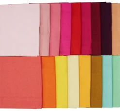 New stafil Stoffpaket Patchy Uni "Rosa-Rot-Orange-Gelb", 17 Zuschnitte