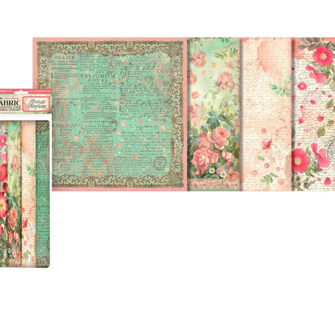 Stamperia Stoffpaket "Rose Parfum"