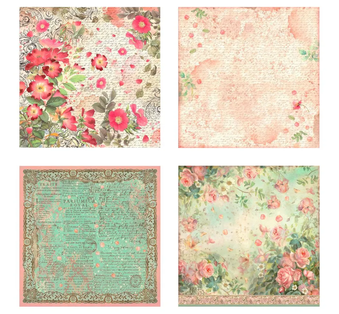 Stamperia Stoffpaket "Rose Parfum"