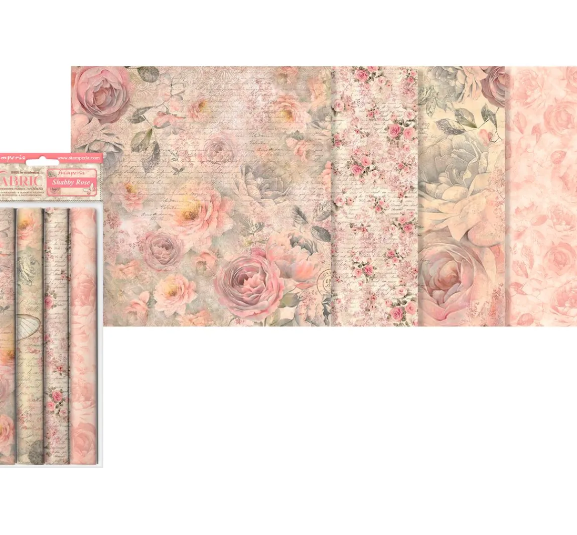 Discount Stamperia Stoffpaket "Shabby Rose"