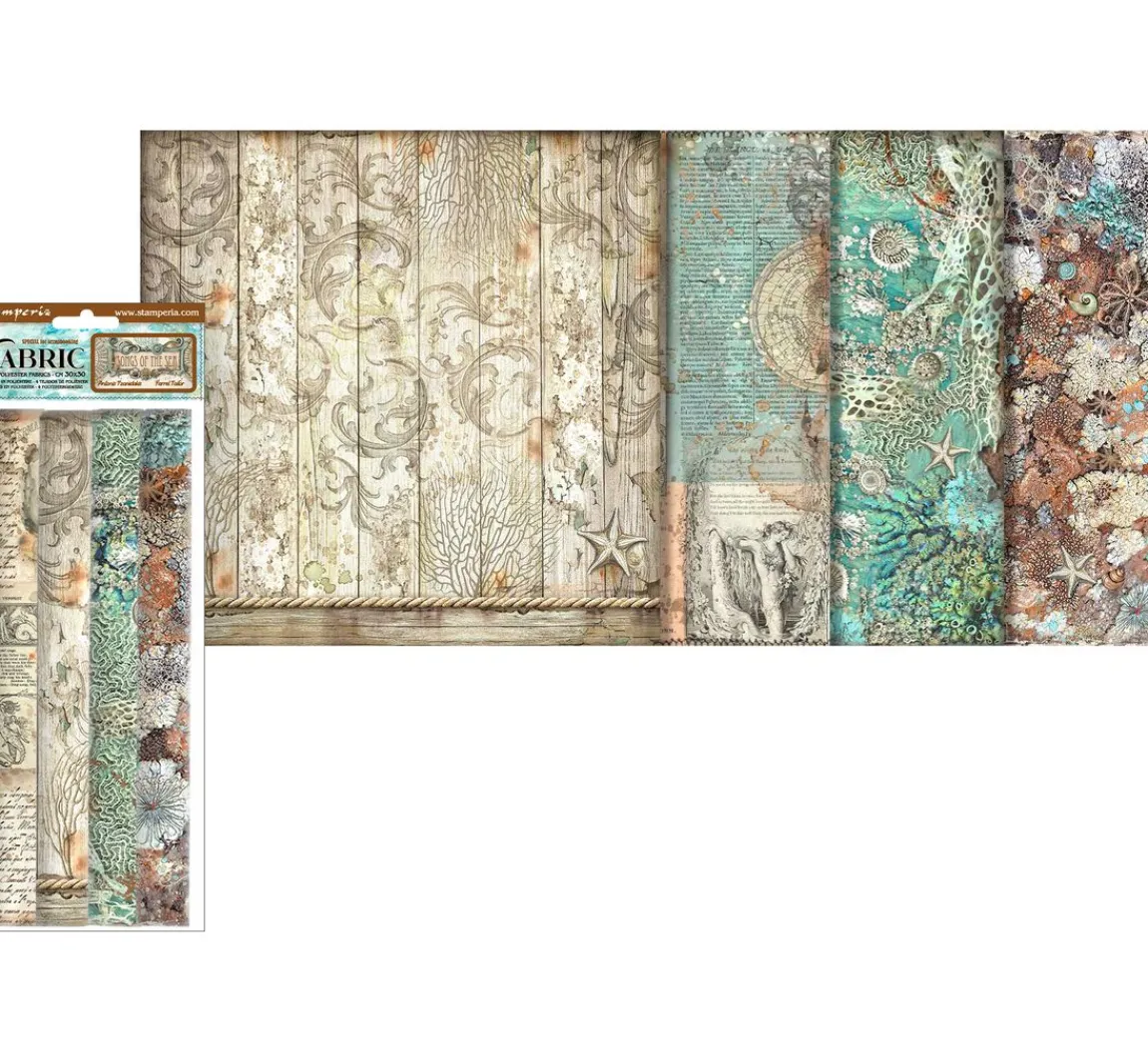 New Stamperia Stoffpaket "Songs of the Sea"