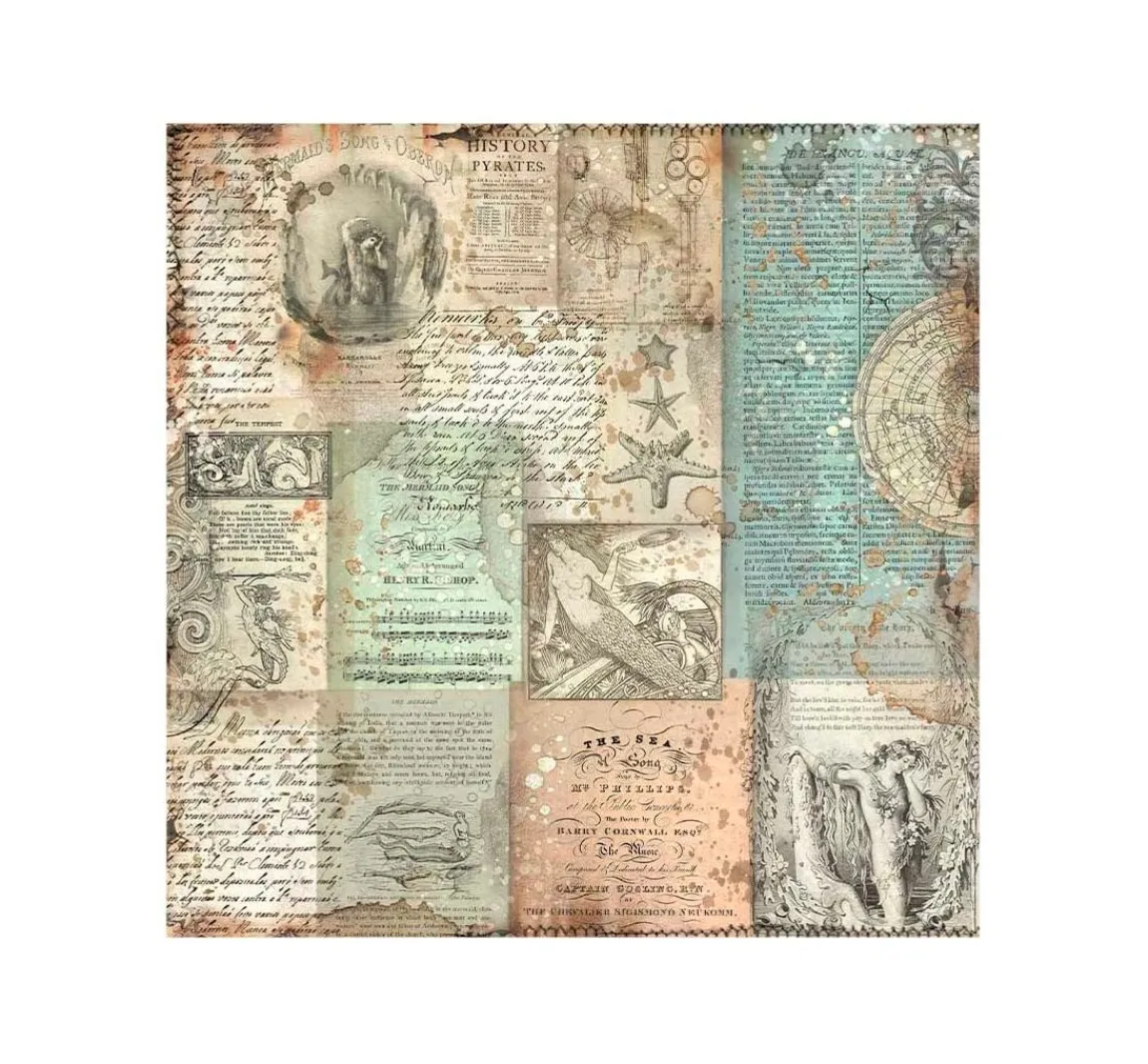 New Stamperia Stoffpaket "Songs of the Sea"