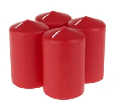 Hot Wiedemann Stumpenkerze, getaucht, Rot, Ø 60mm