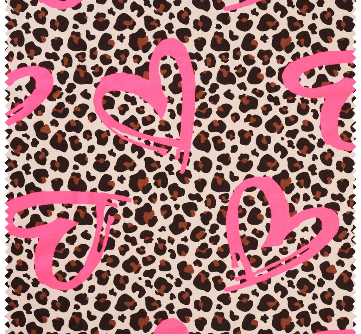 Outlet VBS Marktplatz Sweat-Stoff Neon Print "Leopard mit Herz"