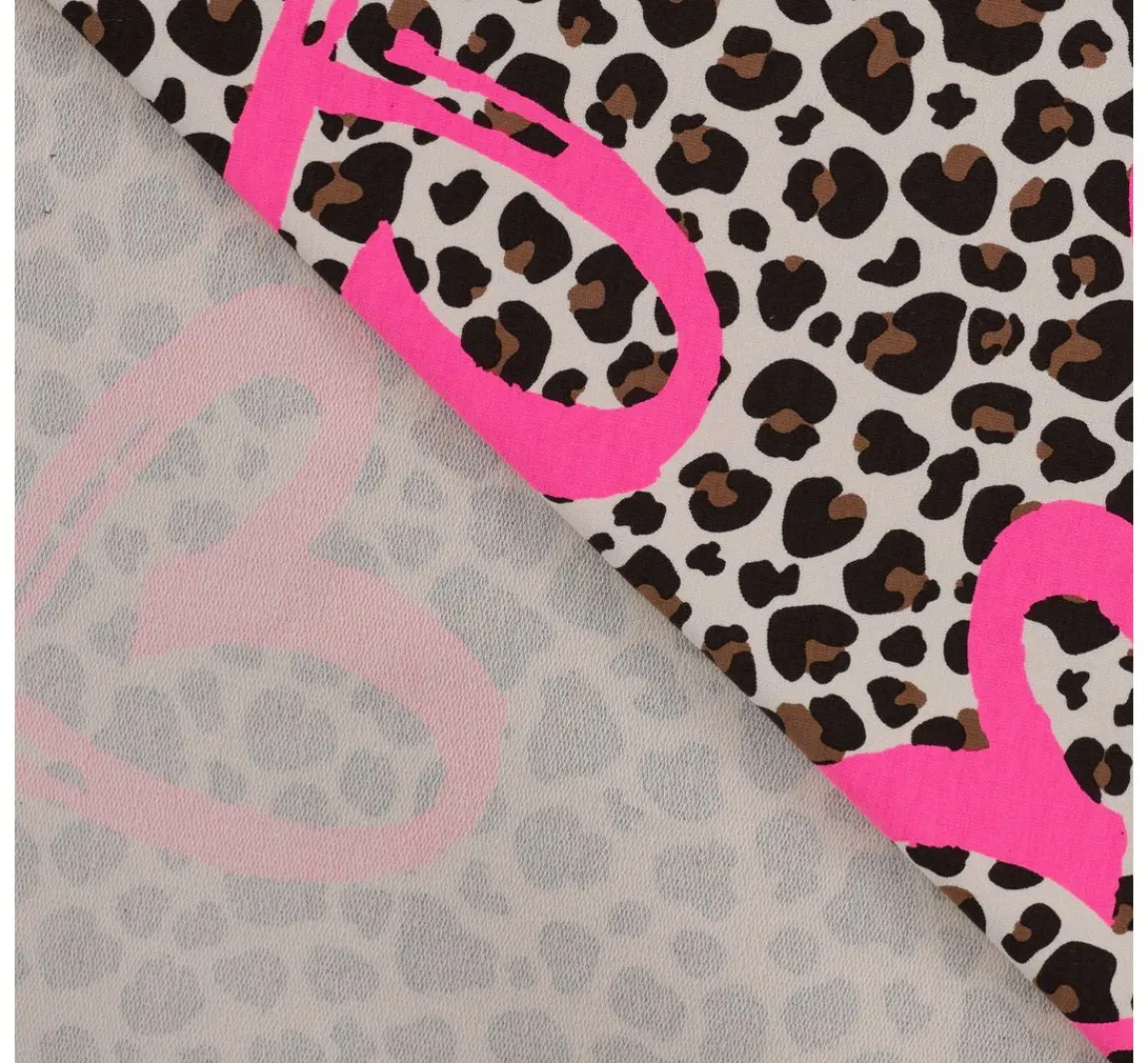 Outlet VBS Marktplatz Sweat-Stoff Neon Print "Leopard mit Herz"