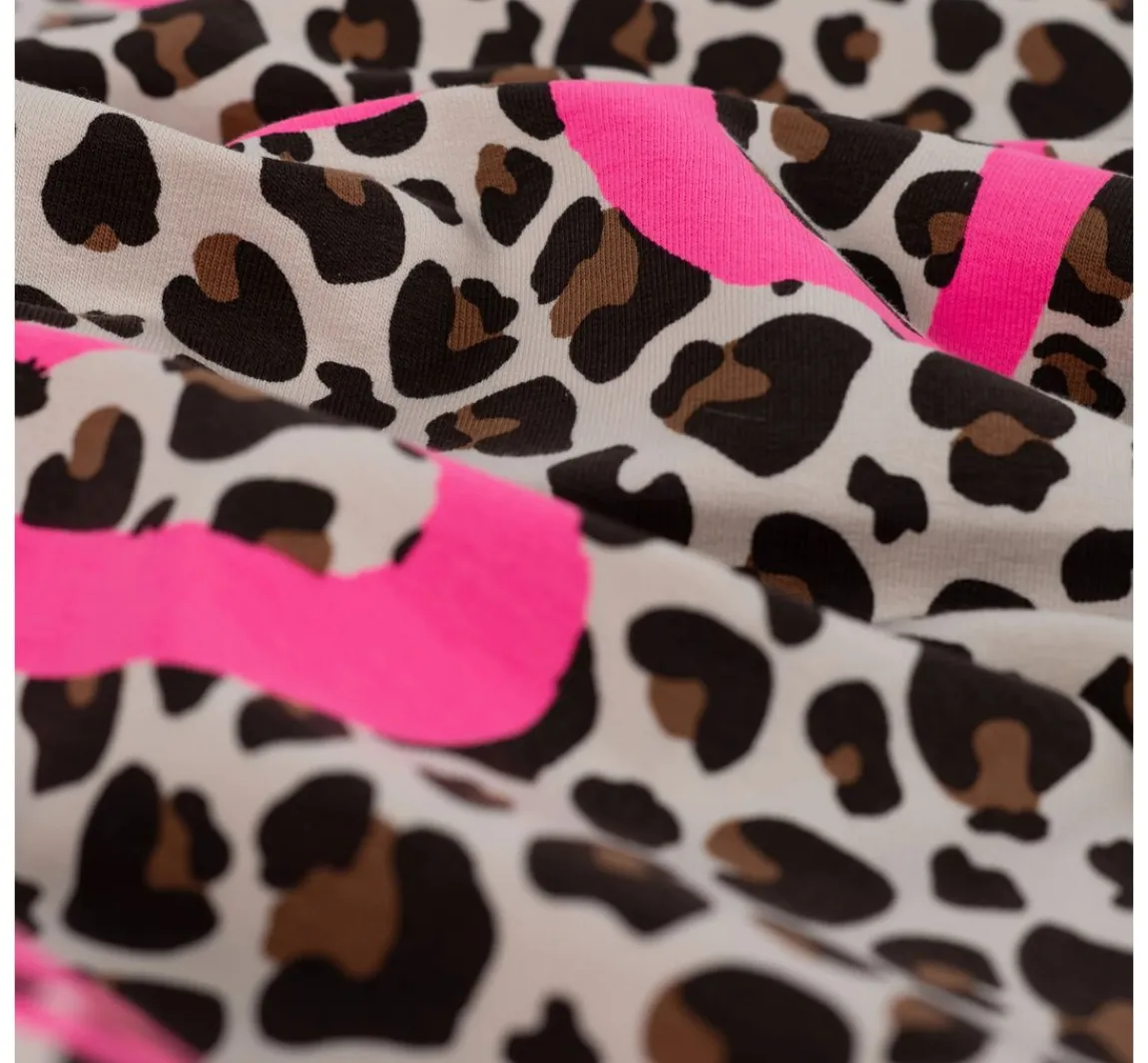 Outlet VBS Marktplatz Sweat-Stoff Neon Print "Leopard mit Herz"