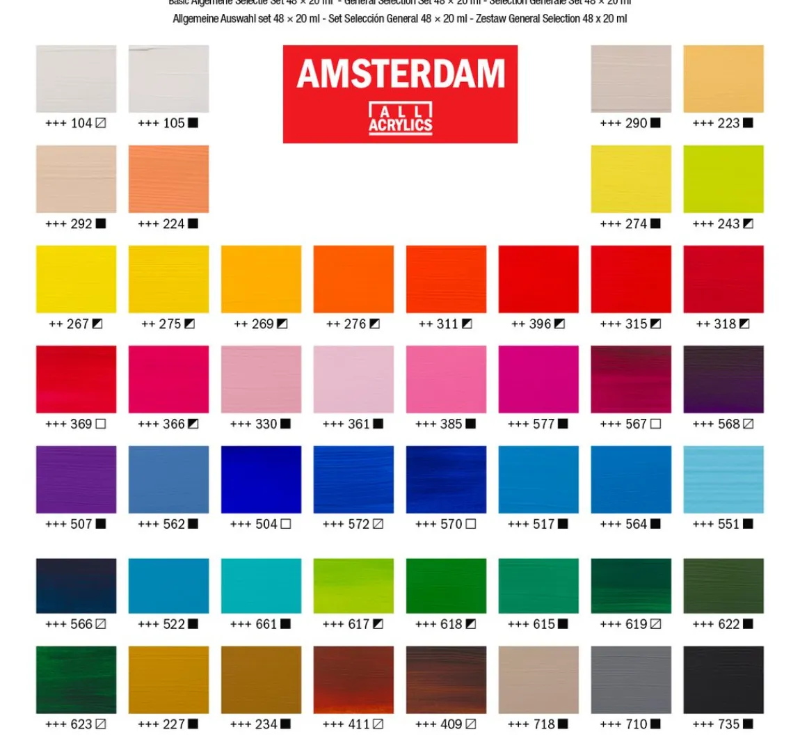 Best AMSTERDAM Talens Acrylfarben-Set "General Selection 48"