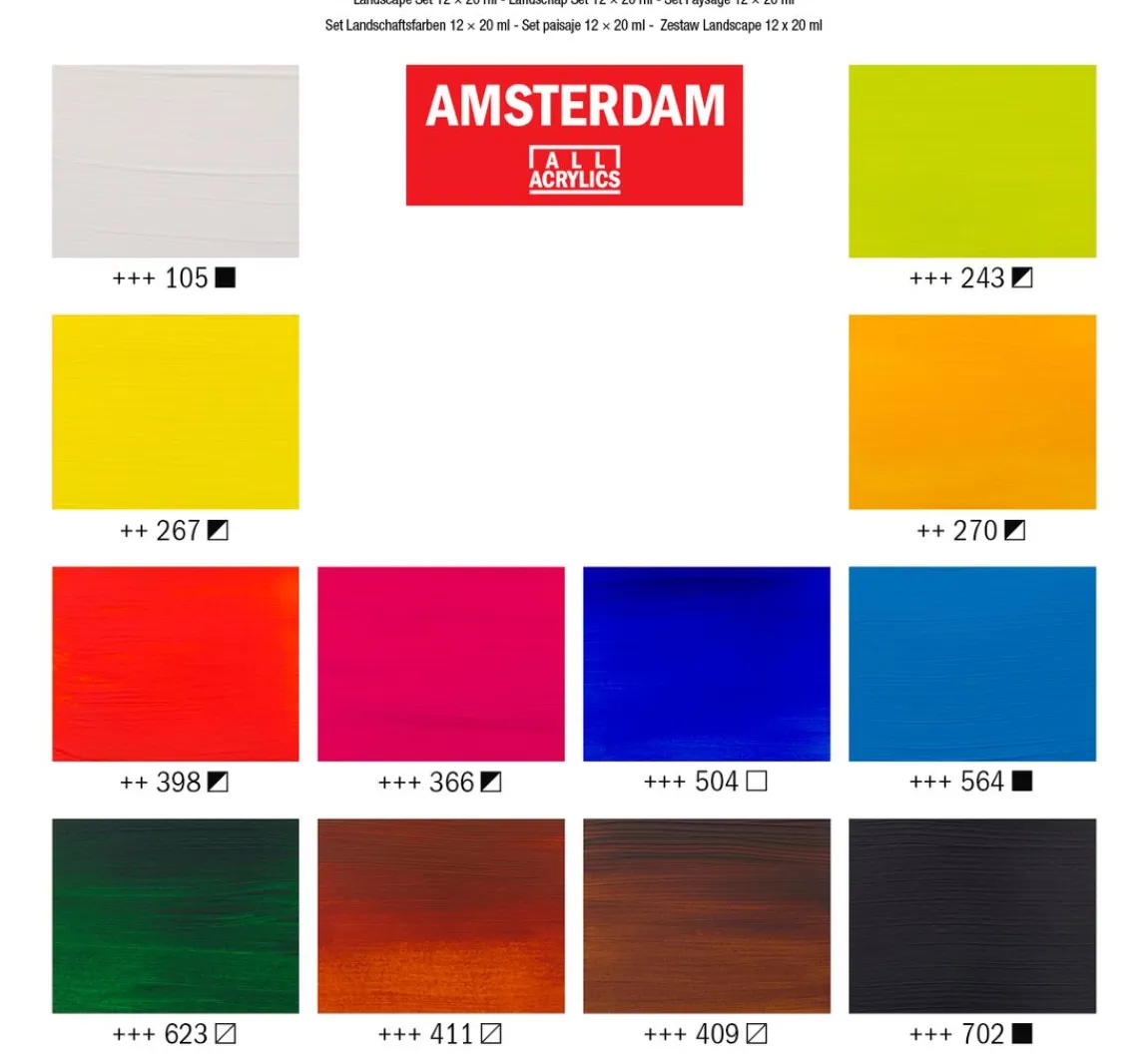 Discount AMSTERDAM Talens Acrylfarben-Set "Landschaft"