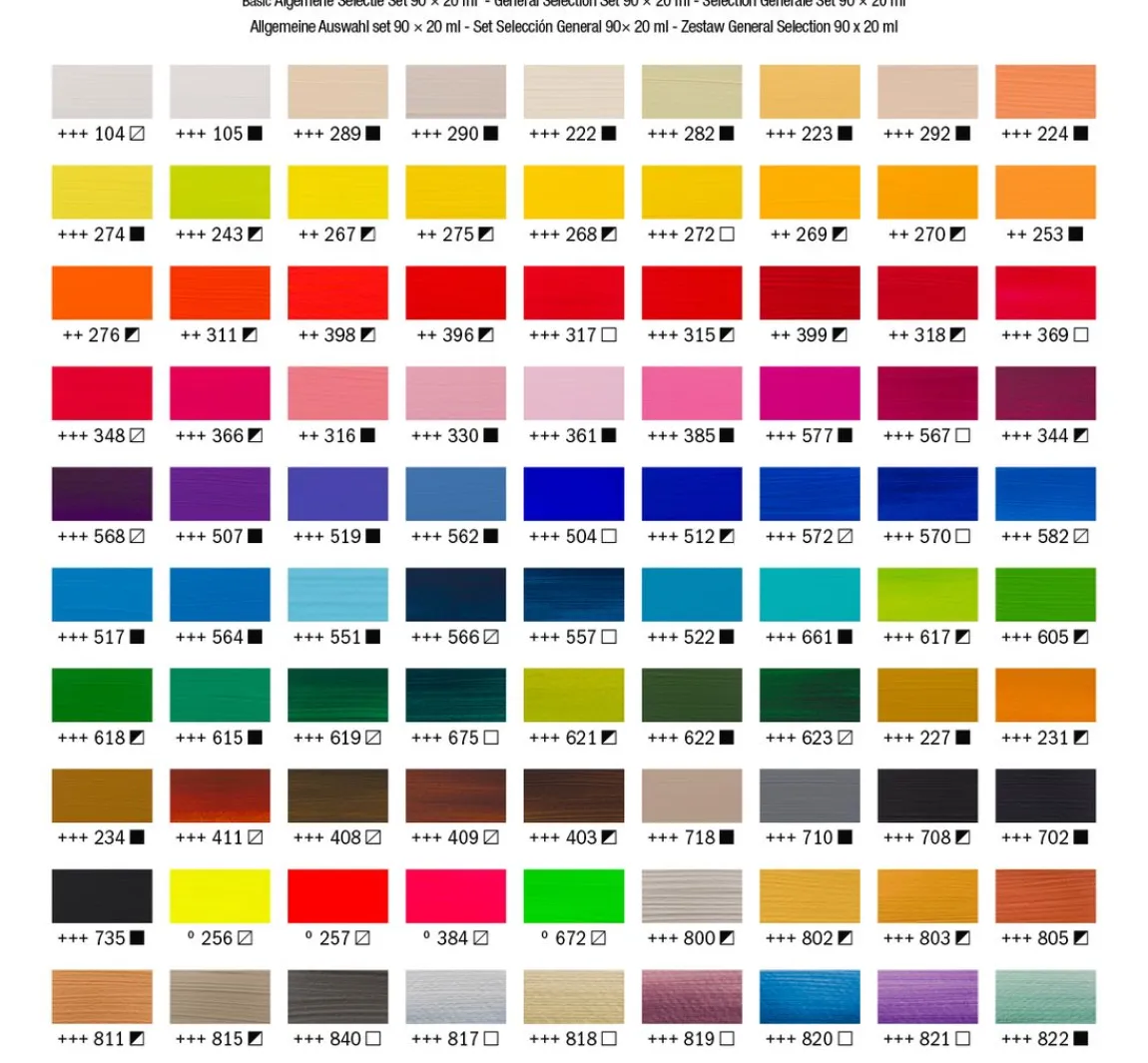 Hot AMSTERDAM Talens Acrylfarben-Set "General Selection 90"