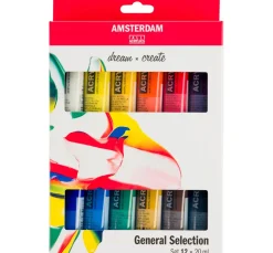 New AMSTERDAM Talens Acrylfarben-Set "General Selection 12"