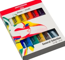 New AMSTERDAM Talens Acrylfarben-Set "General Selection 12"