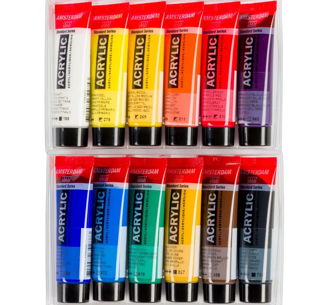 New AMSTERDAM Talens Acrylfarben-Set "General Selection 12"