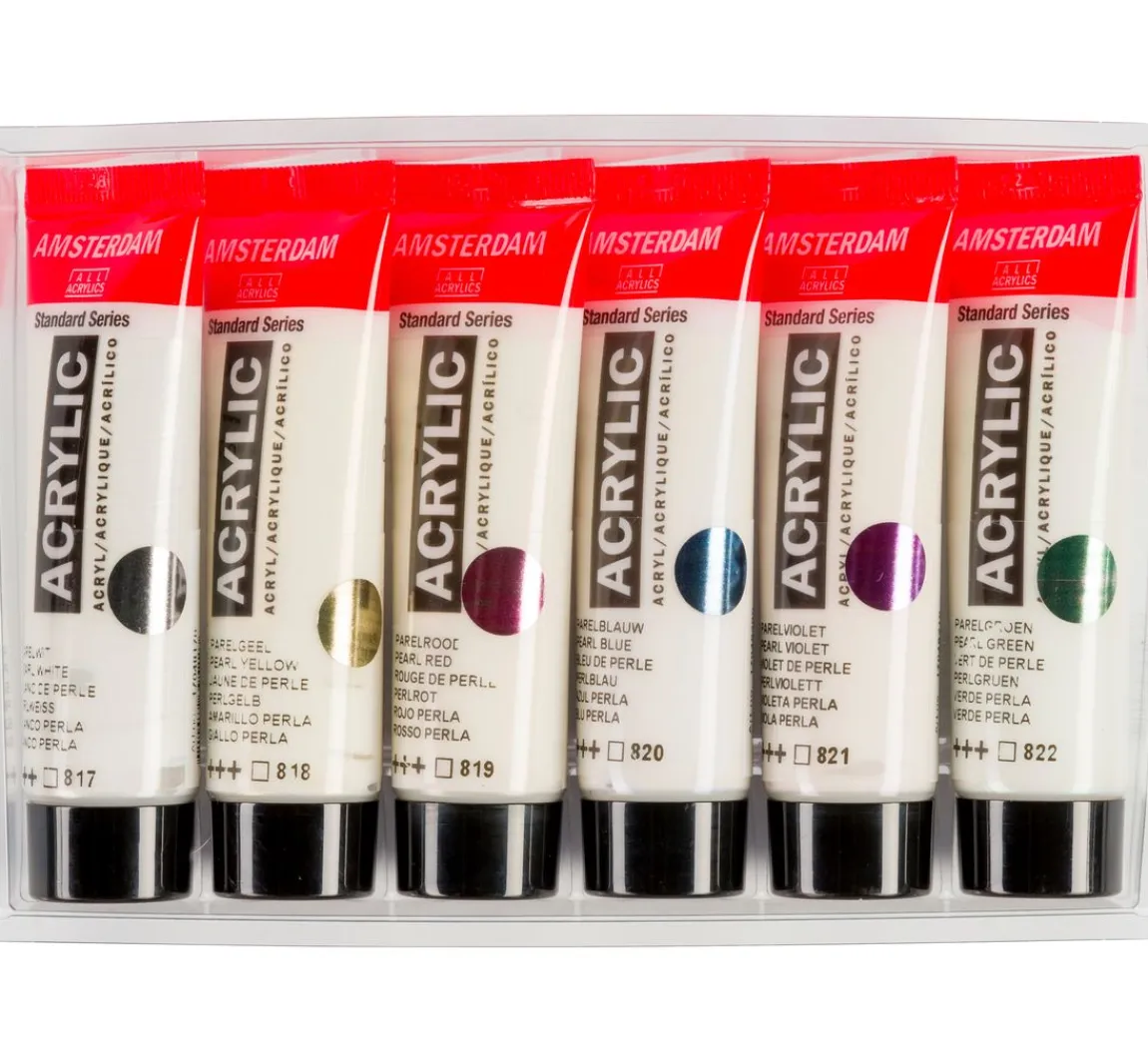 Hot AMSTERDAM Talens Acrylfarben-Set "Pearlescent"