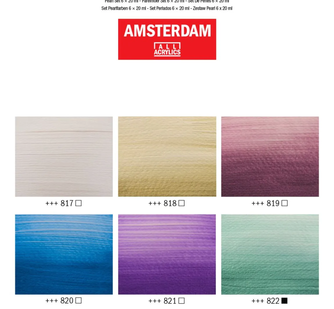 Hot AMSTERDAM Talens Acrylfarben-Set "Pearlescent"
