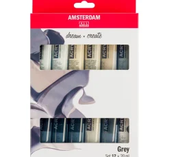 Outlet AMSTERDAM Talens Acrylfarben-Set "Grau"