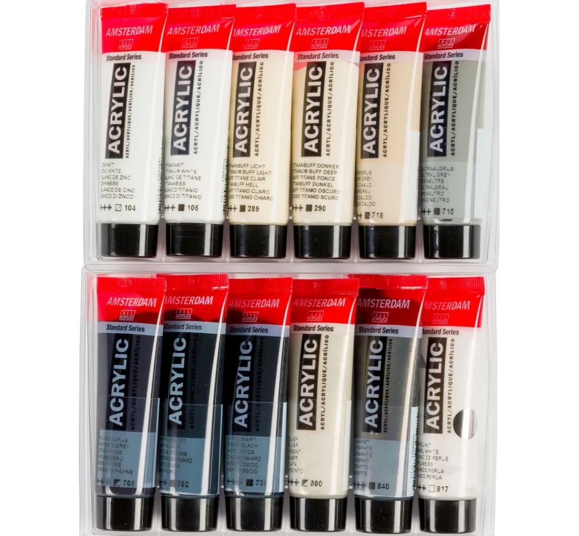 Outlet AMSTERDAM Talens Acrylfarben-Set "Grau"