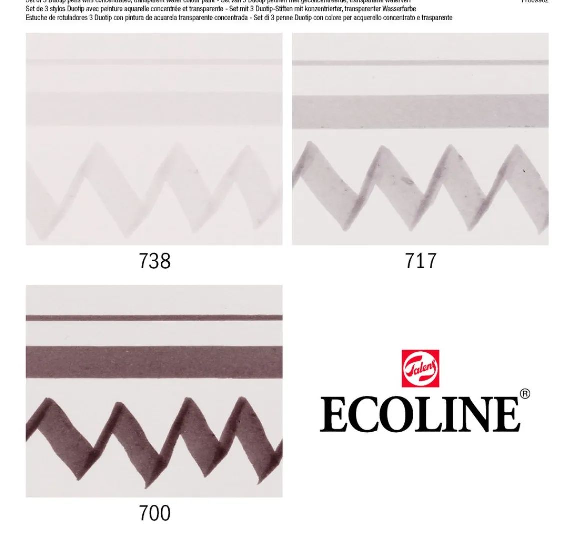 Best Talens Ecoline Duotip "Schwarz-Grau-Set"