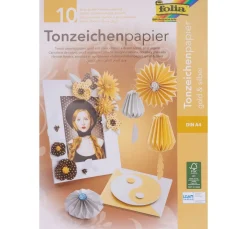 Clearance folia Tonpapier-Block Gold/Silber matt, DIN A4