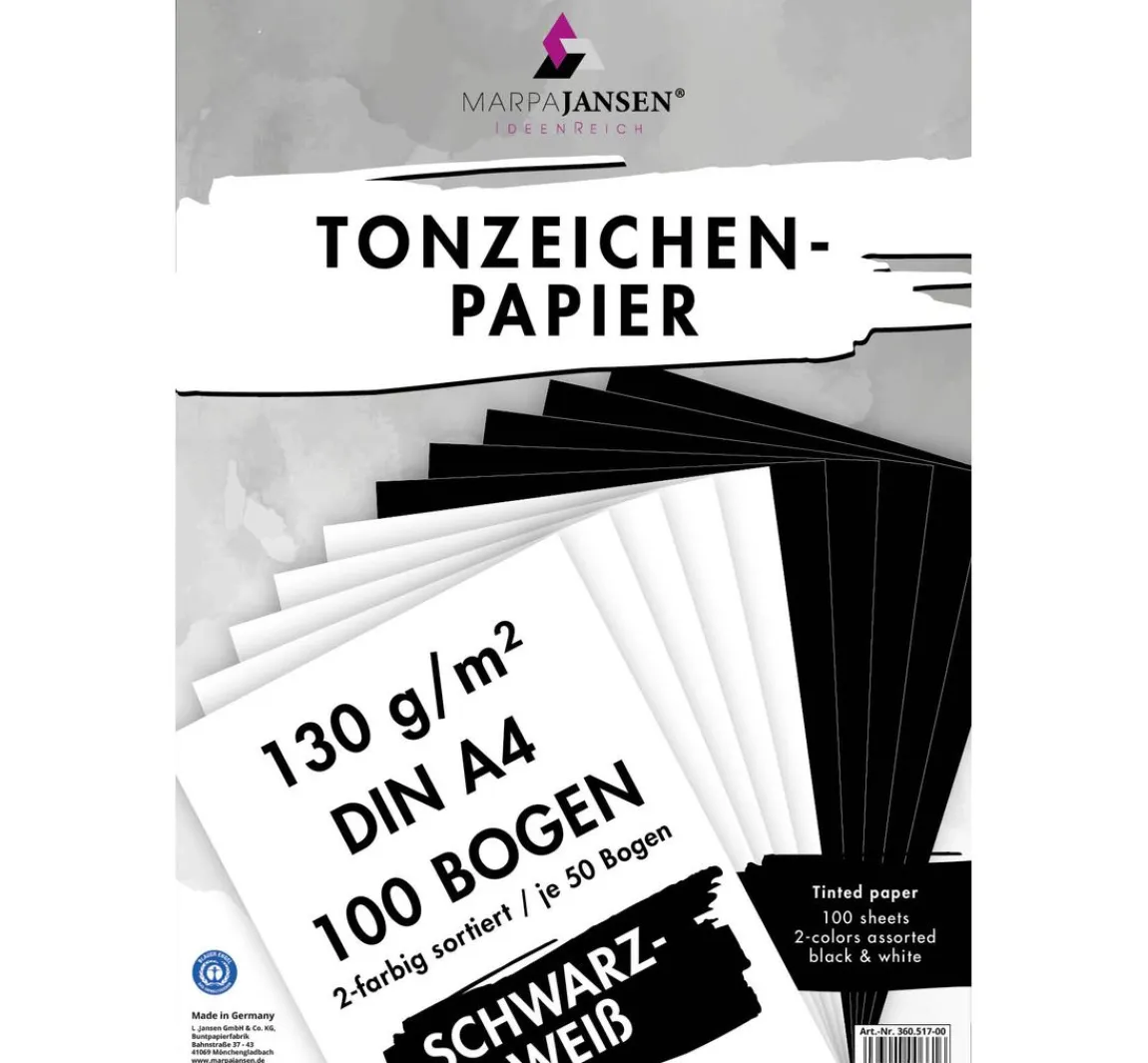 Discount MarpaJansen Tonpapier-Sortierung "Schwarz-Weiß"