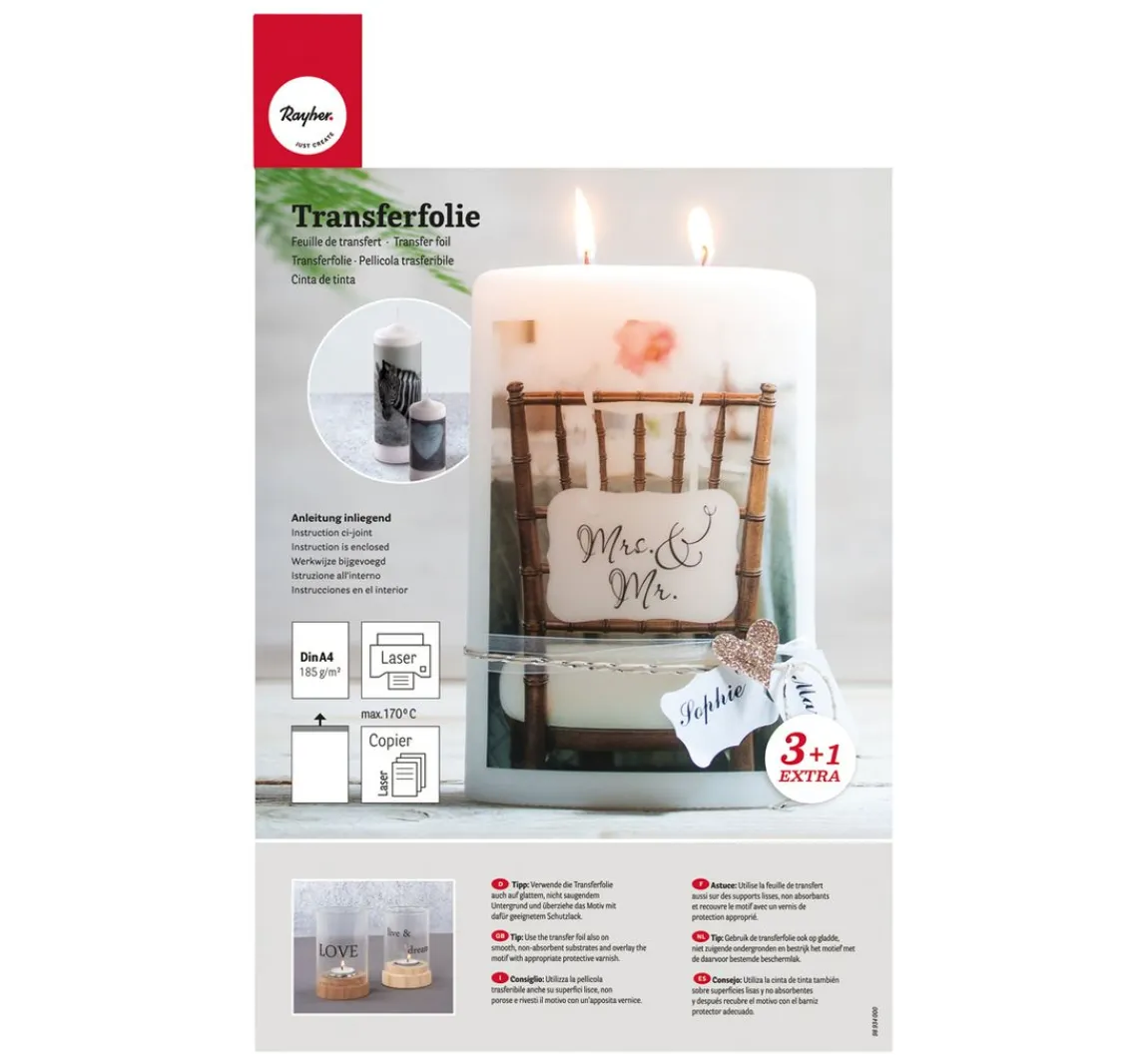 Clearance Rayher Transfer-/Wasserschiebefolie, 4 Blatt