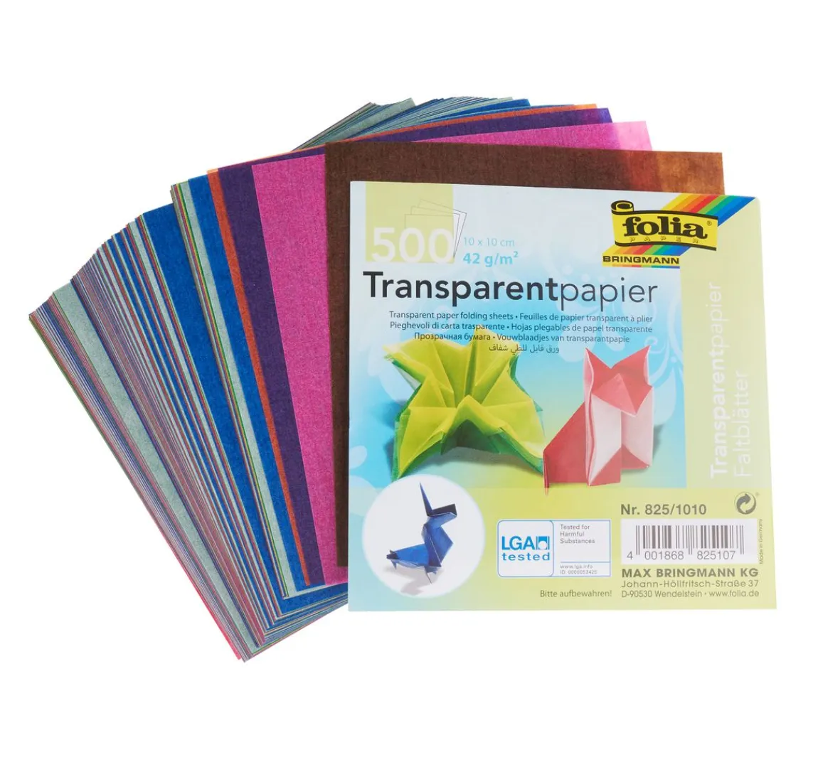 Best folia Transparentpapier-Faltblätter "10 x 10 cm", 500 Blatt