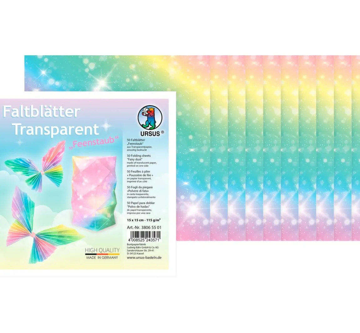 Best URSUS Transparentpapier-Faltblätter "Feenstaub"