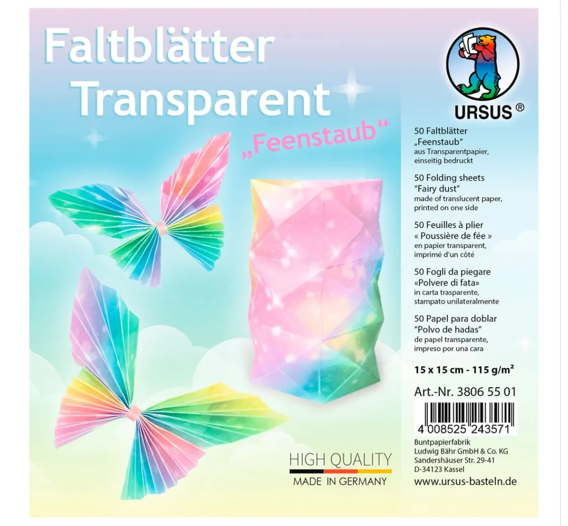 Best URSUS Transparentpapier-Faltblätter "Feenstaub"