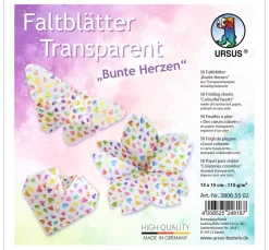 Sale URSUS Transparentpapier-Faltblätter "Bunte Herzen"