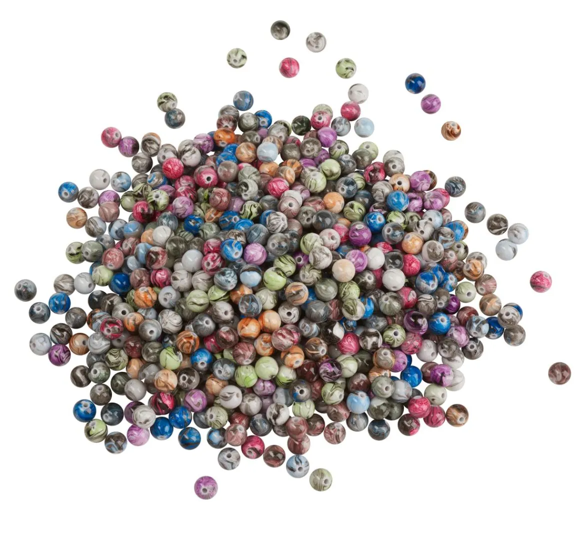 Clearance VBS XXL VBS Acrylperlen "Bunt-Opak Marmoriert", Ø 8 mm, 200 g