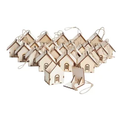 Clearance VBS Anhänger "Häuschen", 24 Stück, Sperrholz