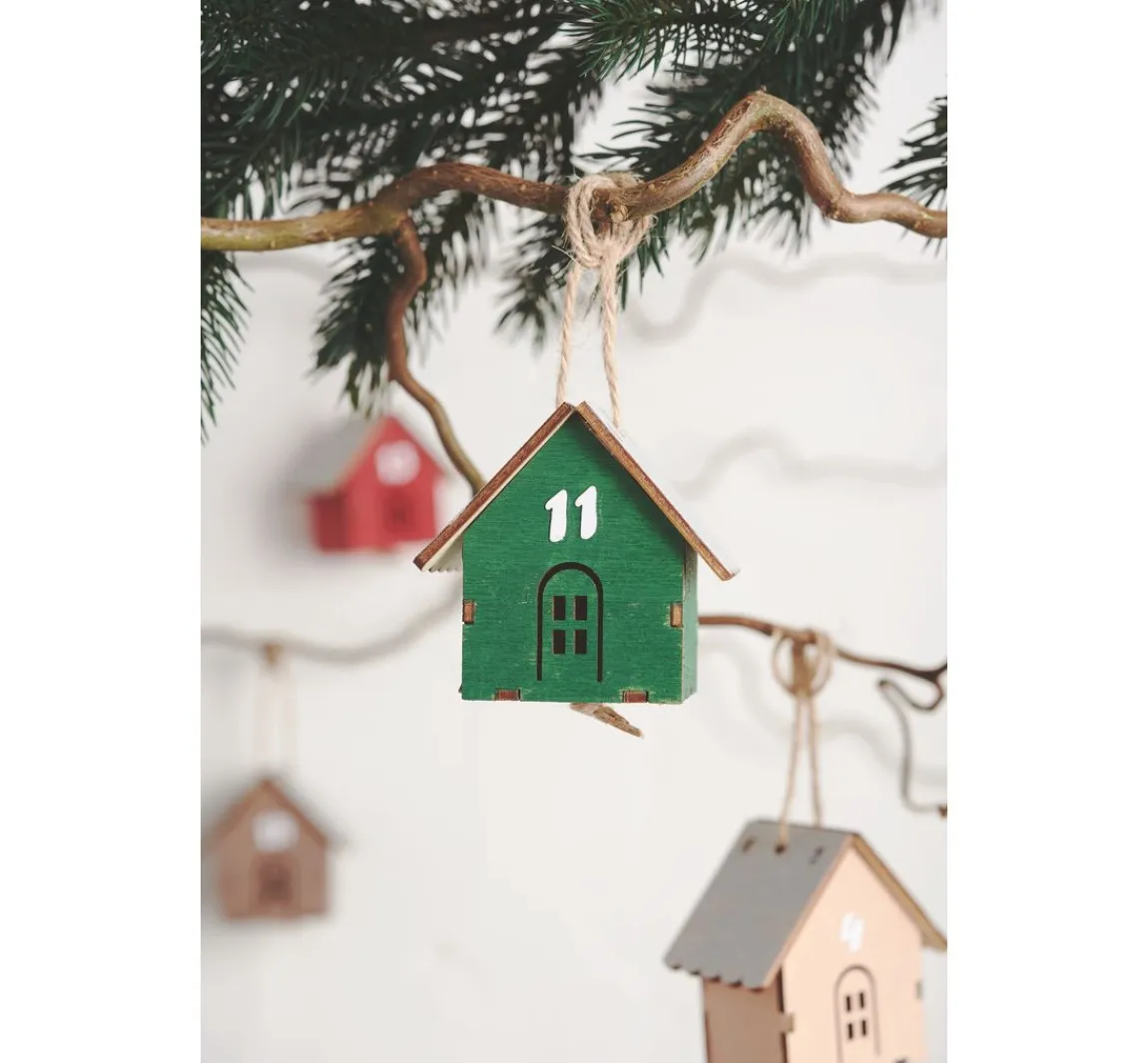 Clearance VBS Anhänger "Häuschen", 24 Stück, Sperrholz