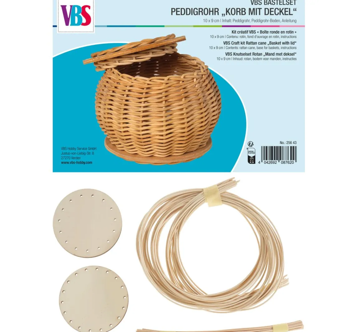 Clearance VBS Bastelset Peddigrohr "Korb mit Deckel"