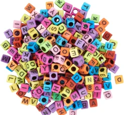 Best VBS Buchstabenperlen "Bunt", eckig