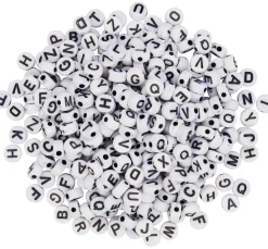New VBS Buchstabenperlen "Weiß"