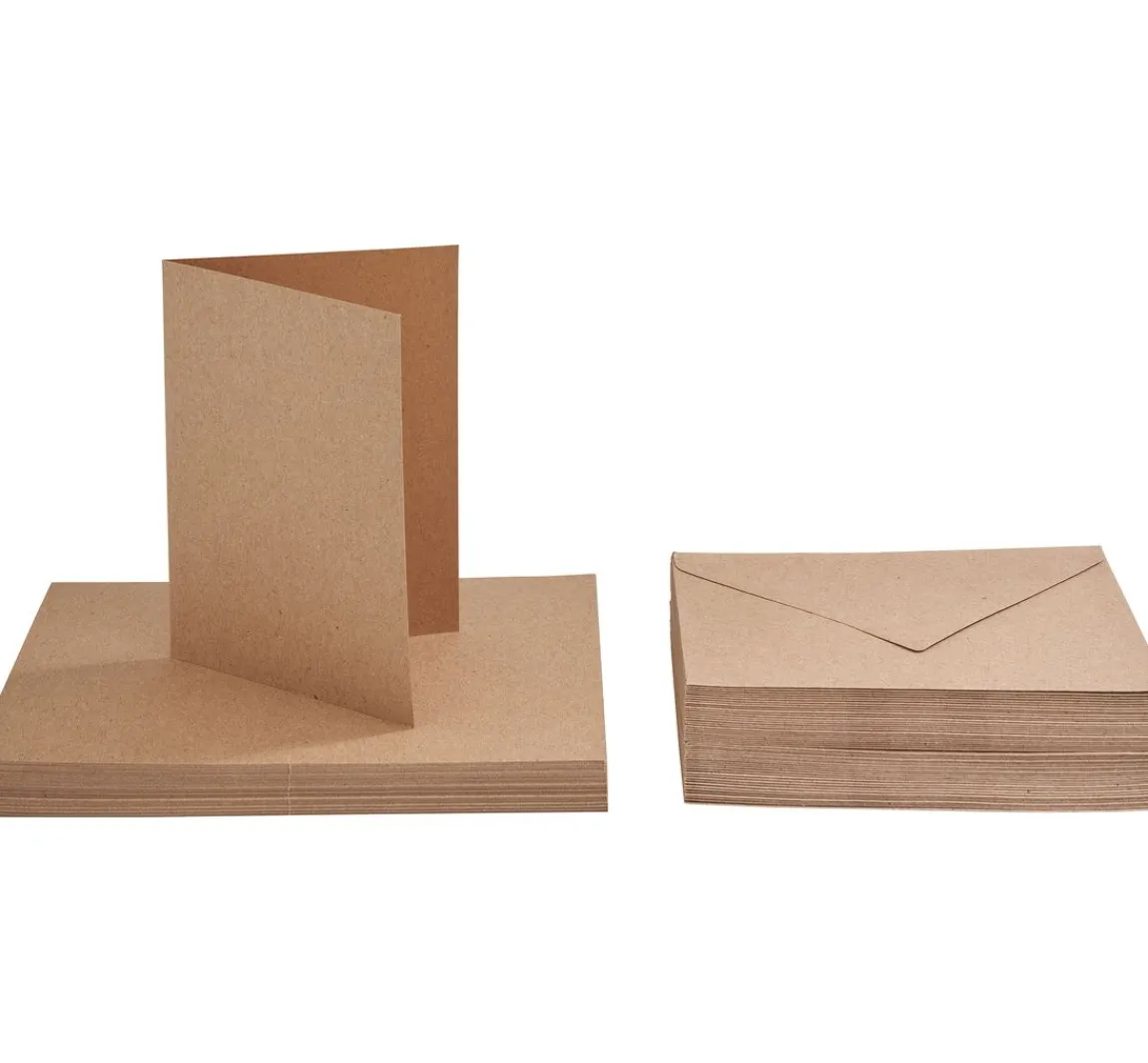 New VBS XXL VBS Doppelkarten mit Umschlägen "Kraftpapier", 50 Stk.