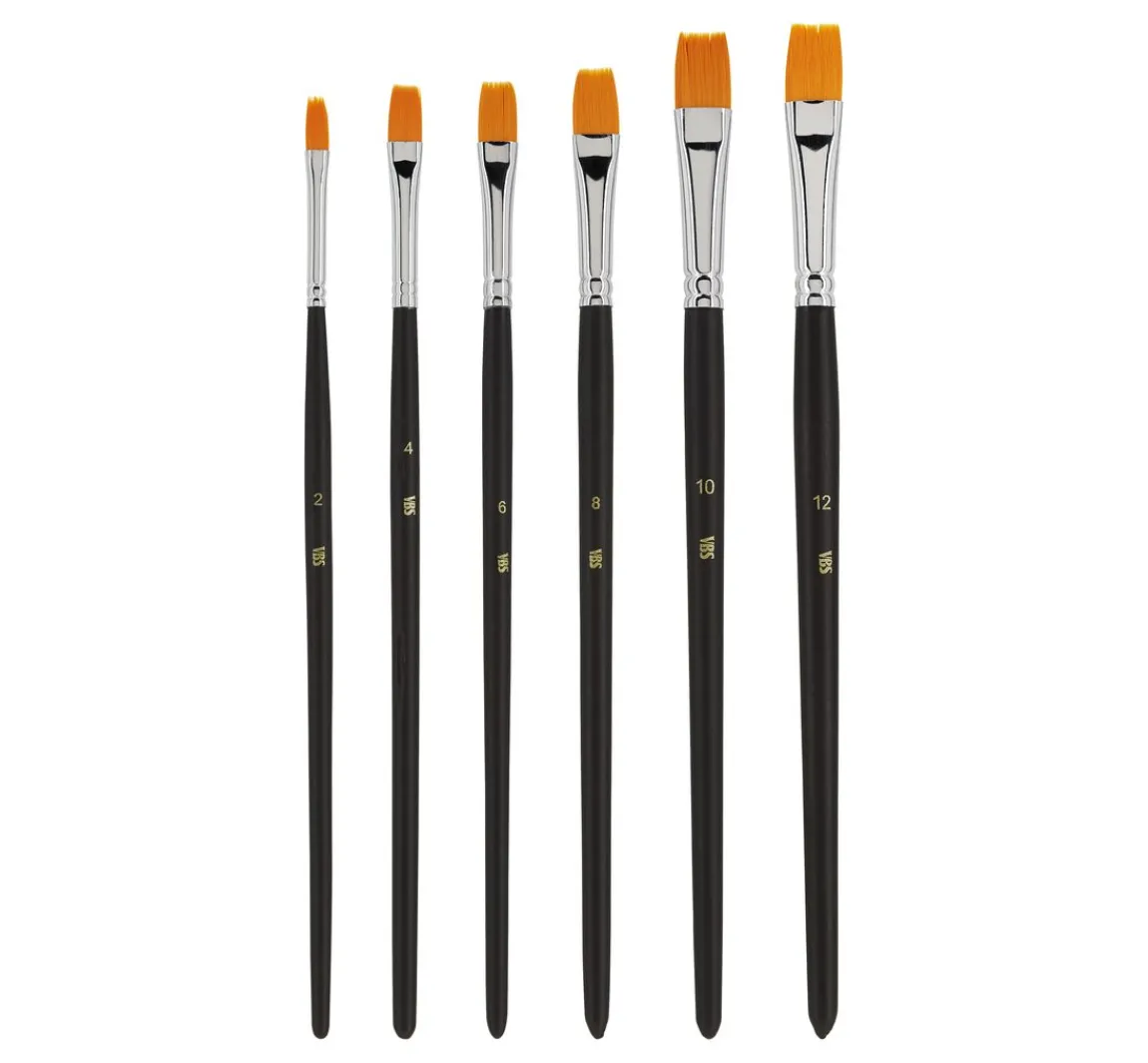 Hot VBS Flachpinsel "BASIC", 6er Set