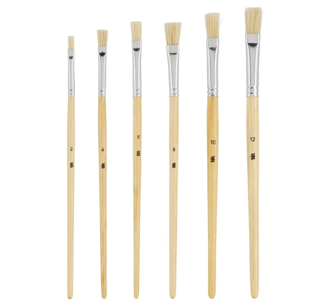 Hot VBS Flachpinsel "NATURE", 6er-Set