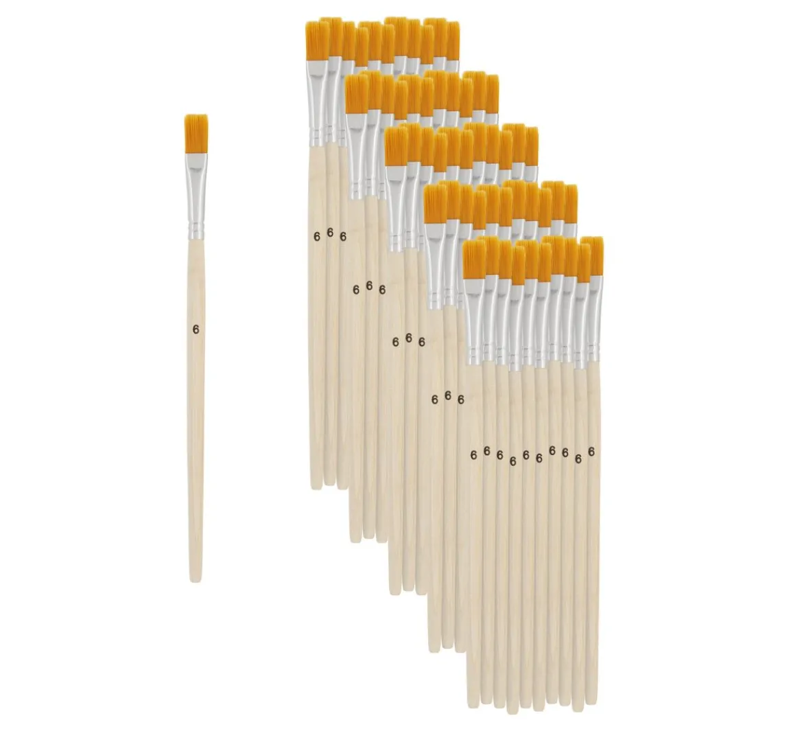Clearance VBS XXL VBS Flachpinsel Synthetikhaar "Größe 6", 50 Stück