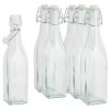 Outlet VBS Glasflasche mit Bügelverschluß "Eckig", 500ml, 6 Stück