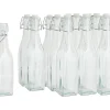 VBS XXL VBS Glasflaschen mit Bügelverschluß "Eckig", 500 ml, 12 Stück
