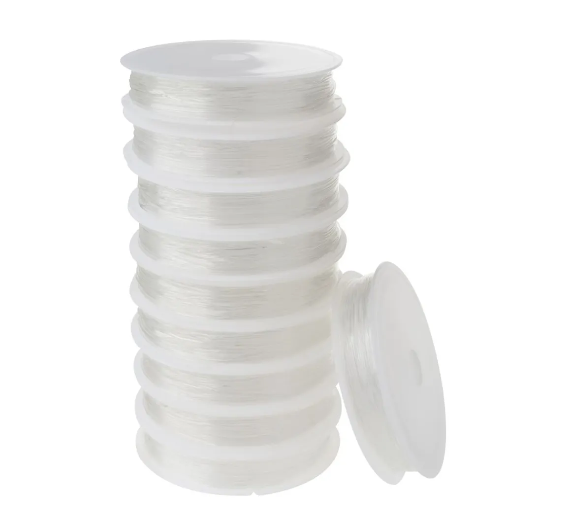 Hot VBS XXL VBS Gummikordeln "Magic Stretch", Transparent, 0,8 mm, 10 Rollen à 4 m