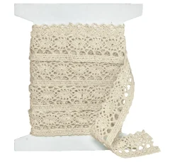 Clearance VBS XXL VBS Häkelband "Creme", 20 mm, 10 m