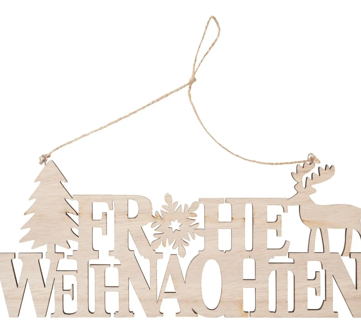 Online VBS Holz-Anhänger / Schriftzug "Frohe Weihnachten"