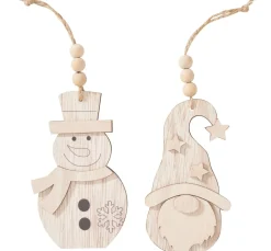 Online VBS Holz-Anhänger "Wichtel und Schneemann", 2-er Set