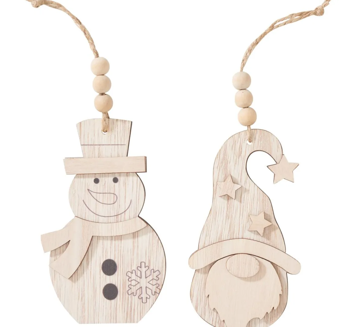 Online VBS Holz-Anhänger "Wichtel und Schneemann", 2-er Set