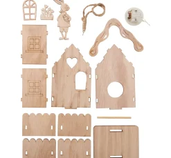 Hot VBS Holzbausatz "Hasenhäuser", mit LED
