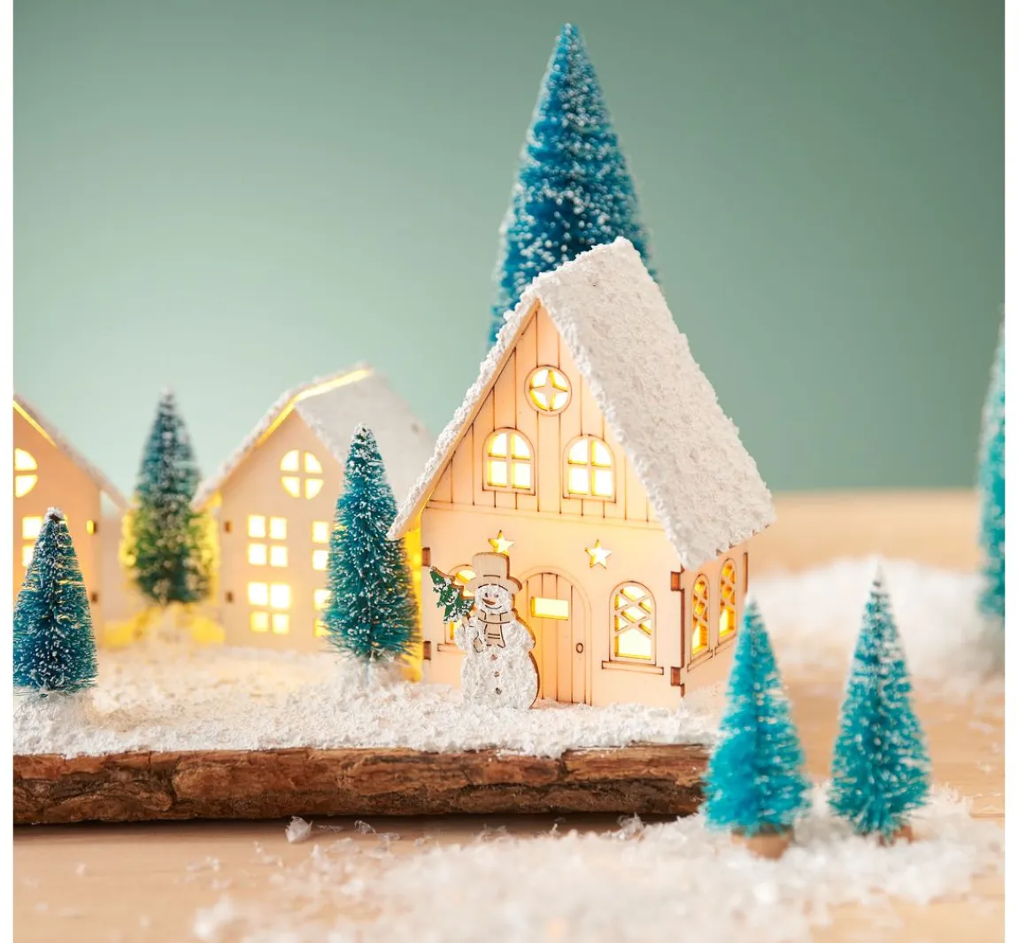 Discount VBS Holzbausatz "Haus mit Schneemann", inkl. LED