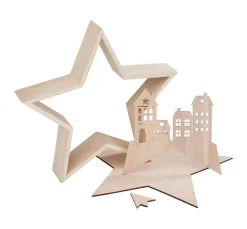 Best VBS Holzbausatz "Holzstern mit Häuserfront"