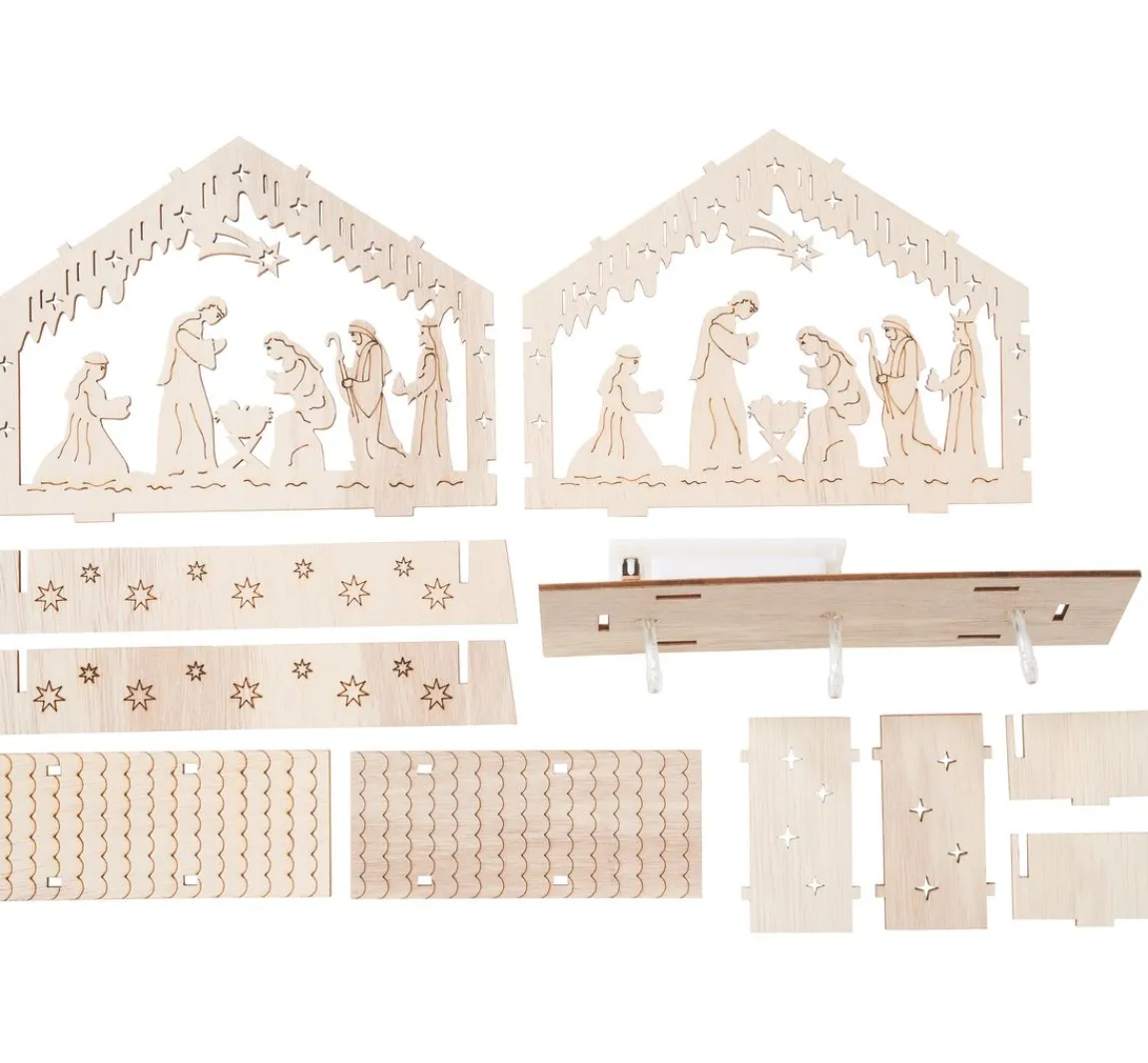 Best VBS Holzbausatz "Krippe mit LED"