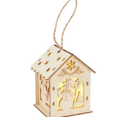 Online VBS Holzbausatz Lichterhaus "Schneemann mit Vogelhaus", inkl. LED